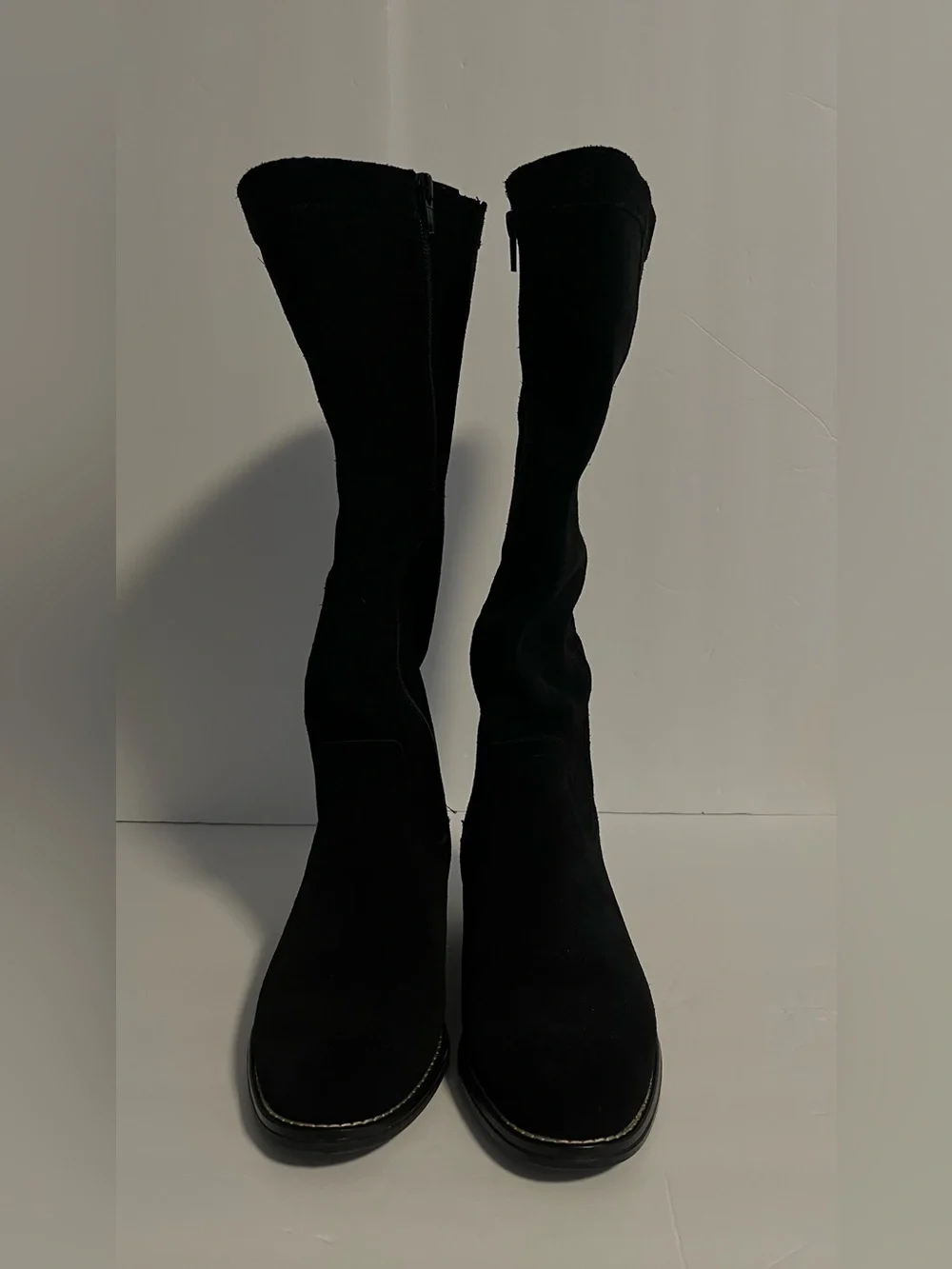 White Mountain Women’s Altitude Calf Knee High  Black Suede  Boots Size 7 1/2M